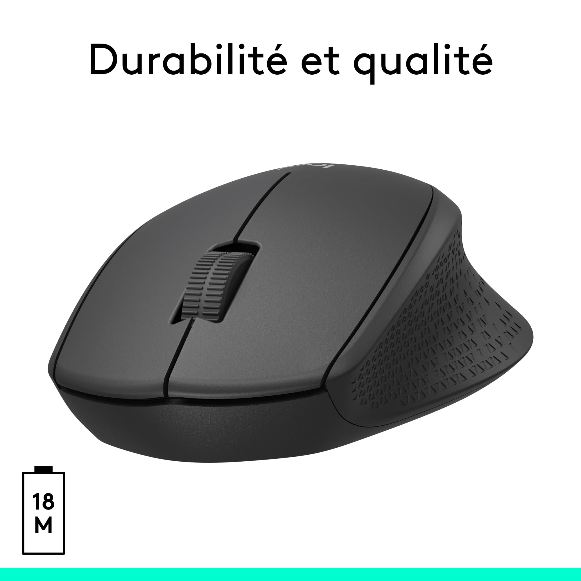 LOGITECH M330 SILENT PLUS Mouse 3 buttons wireless 2.4 GHz USB wireless receiver black