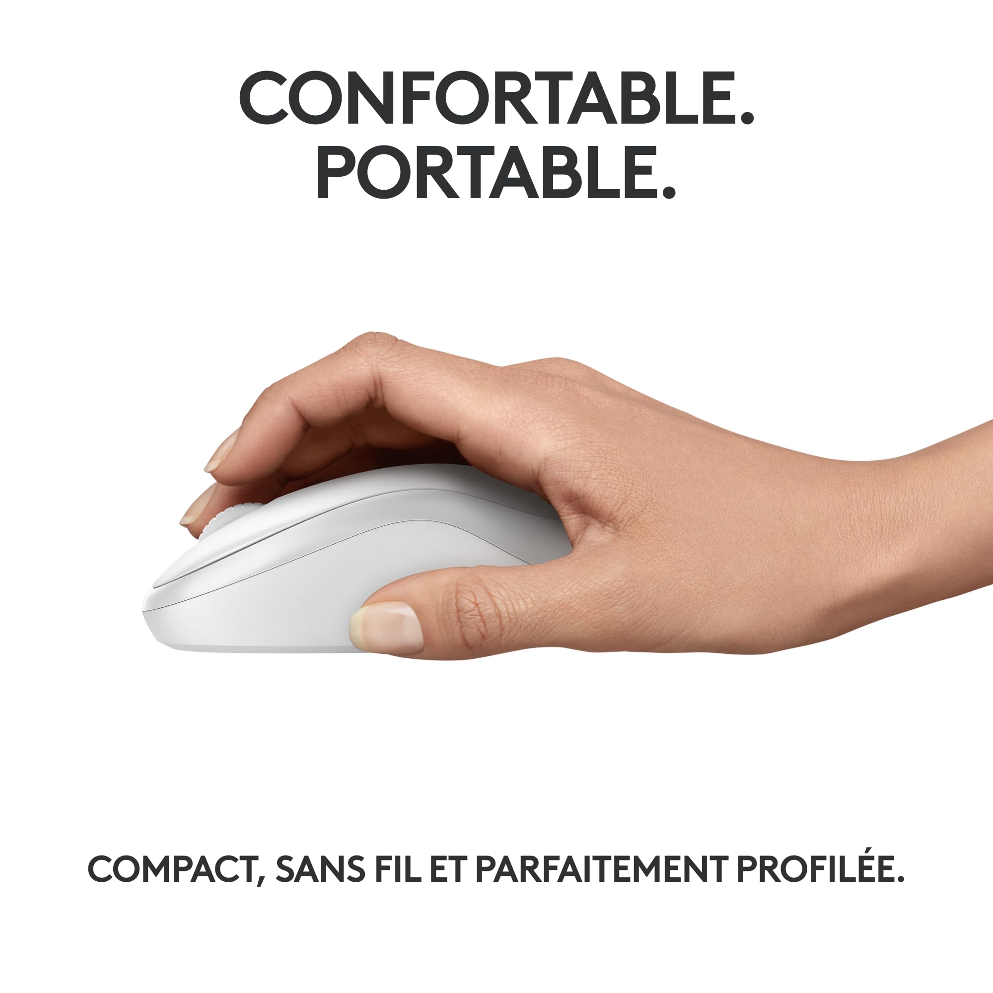 LOGITECH M240 Silent Mouse right and left-handed optical 3 buttons wireless Bluetooth off-white
