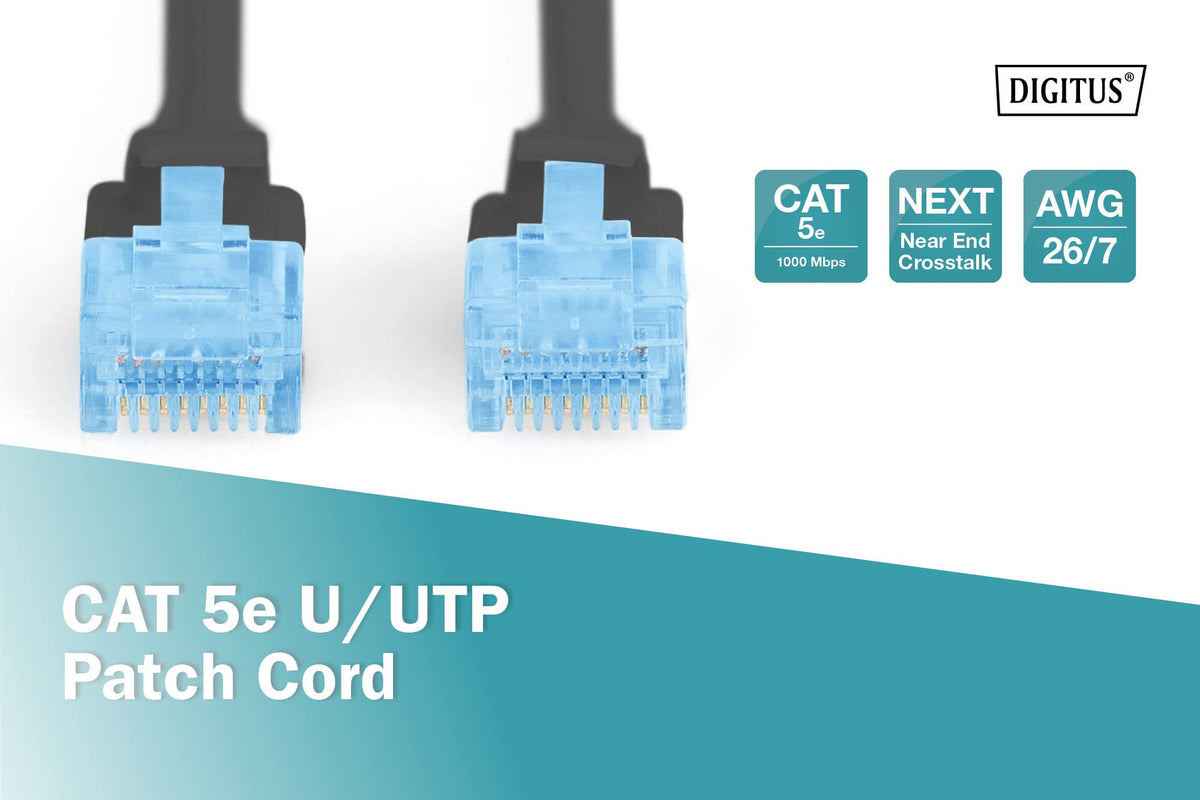 Digitus DK-1512-050/BL Câble de raccordement Cat5e U/UTP Noir 5m