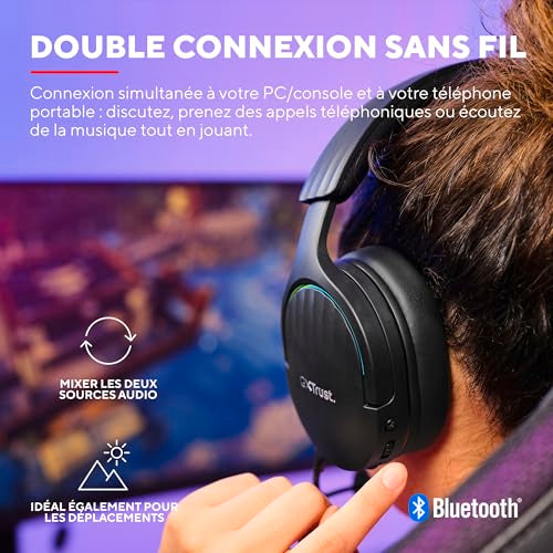 TRUST Casque gaming sans fil FAYZO DUAL Wireless - Black