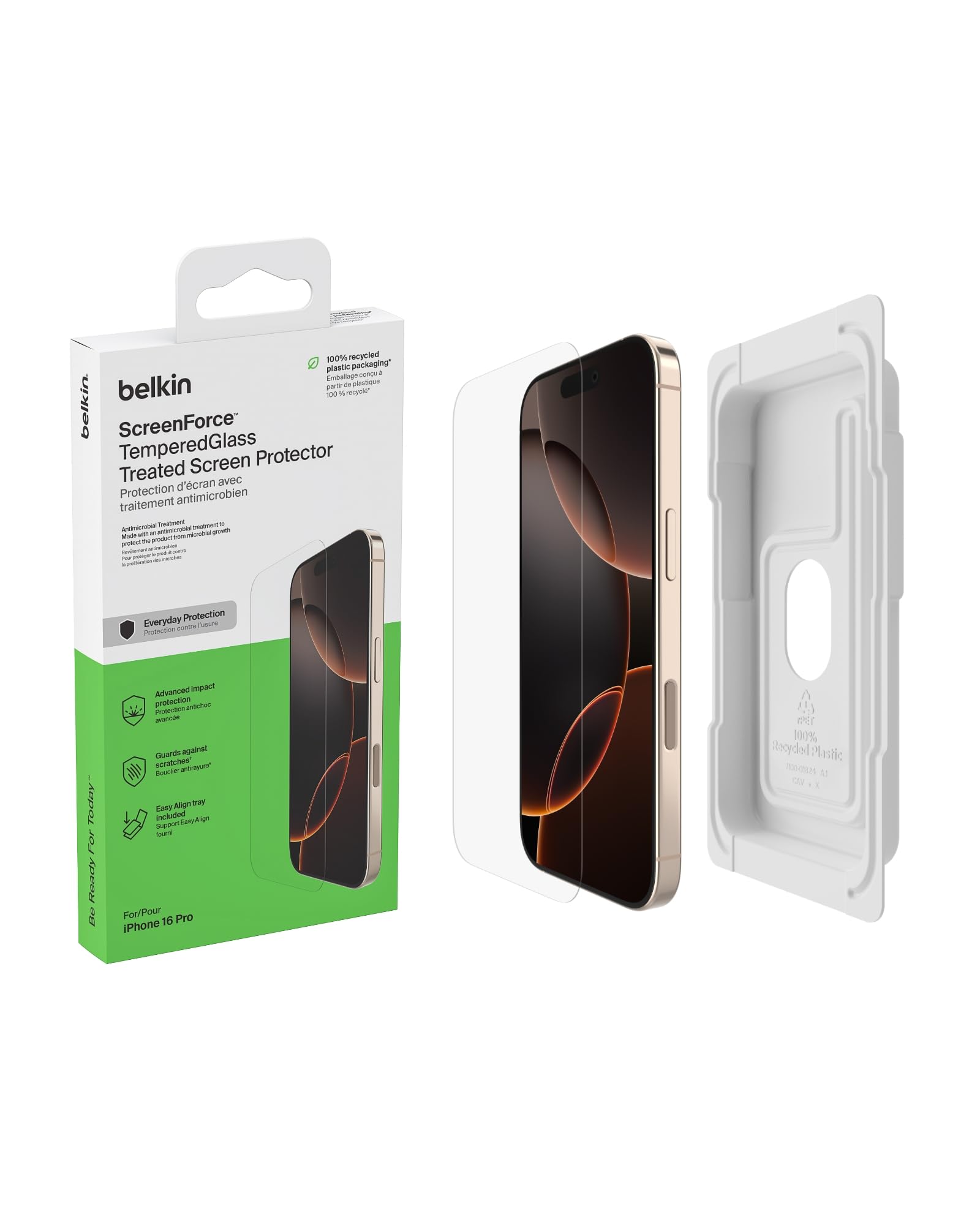 BELKIN ScreenForce Pro Tempered Glass AM Screen Protector - iPhone 16 Pro