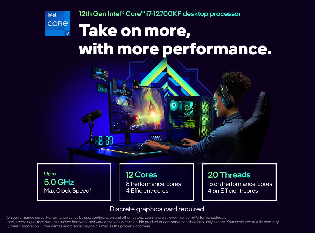 INTEL Core i7-12700KF 3.6GHz LGA1700 25M Cache No Graphics Box CPU