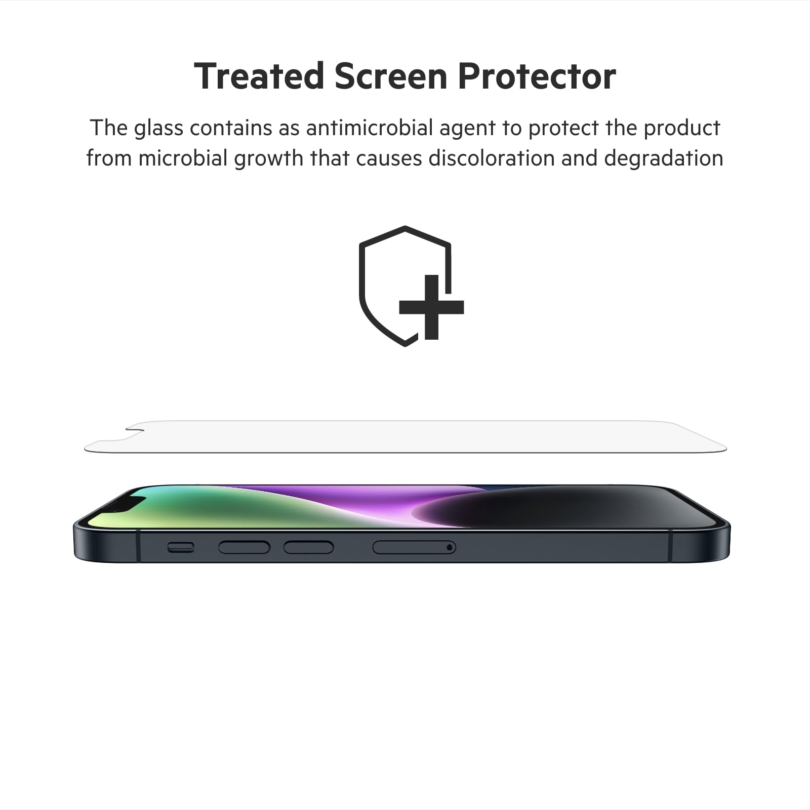 BELKIN ScreenForce Pro TemperedGlass Anti-Microbial Screen Protection for iPhone 14/13/13 Pro