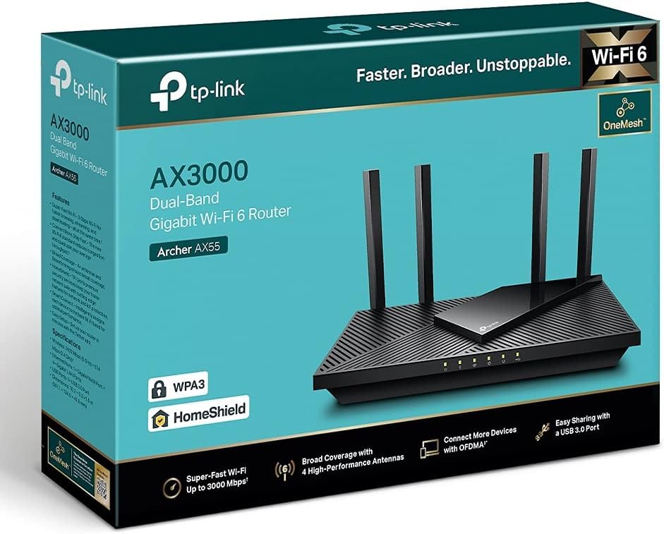 TP-LINK ARCHER AX55 Routeur WiFi 6 AX3000 Switch Gigabit