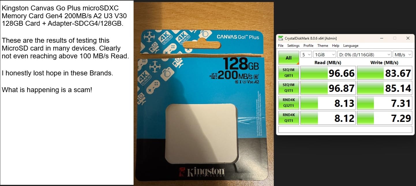 KINGSTON 1To microSDXC Canvas Go Plus Gen4 200Mo/s A2 U3 V30 Card + Adapter