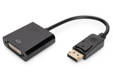 DIGITUS Câble d'adaptateur DisplayPort - DVI - 0,15 m - DisplayPort - DVI-I - Mâle - Femelle - Nickel