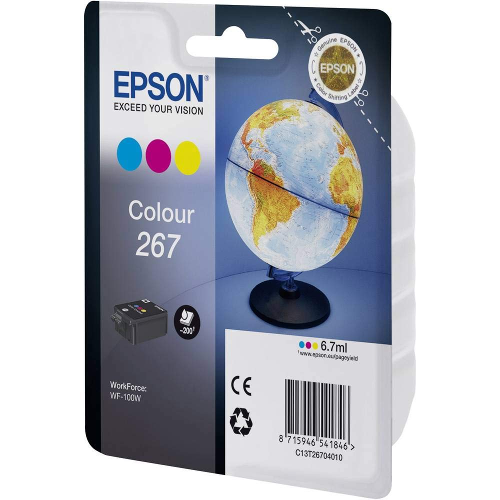 EPSON 2LB 267 ink cartridge cyan magenta and yellow standard capacity 200 pages 1-pack RF-AM blister