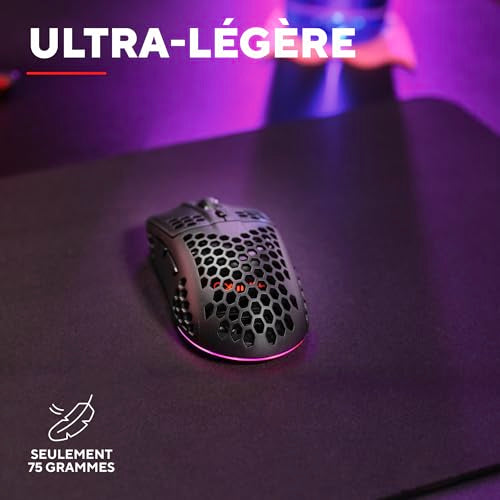 TRUST Souris gaming sans fil HELOX ultra légére - Noire