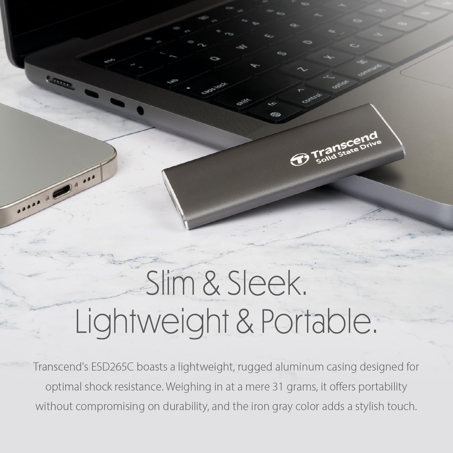 TRANSCEND ESD265C 2To External SSD USB 10Gbps Type C