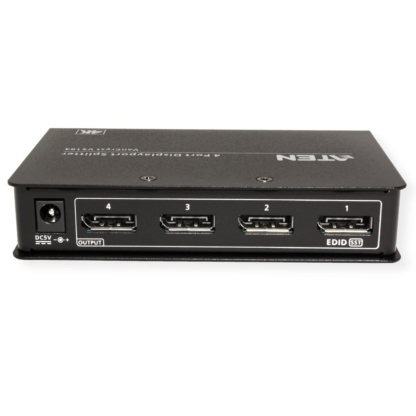 Répartiteur DisplayPort True 4K a 4 ports - DisplayPort - 4x DisplayPort - 4096 x 2160 pixels - Noir - Métal - 4K Ultra HD