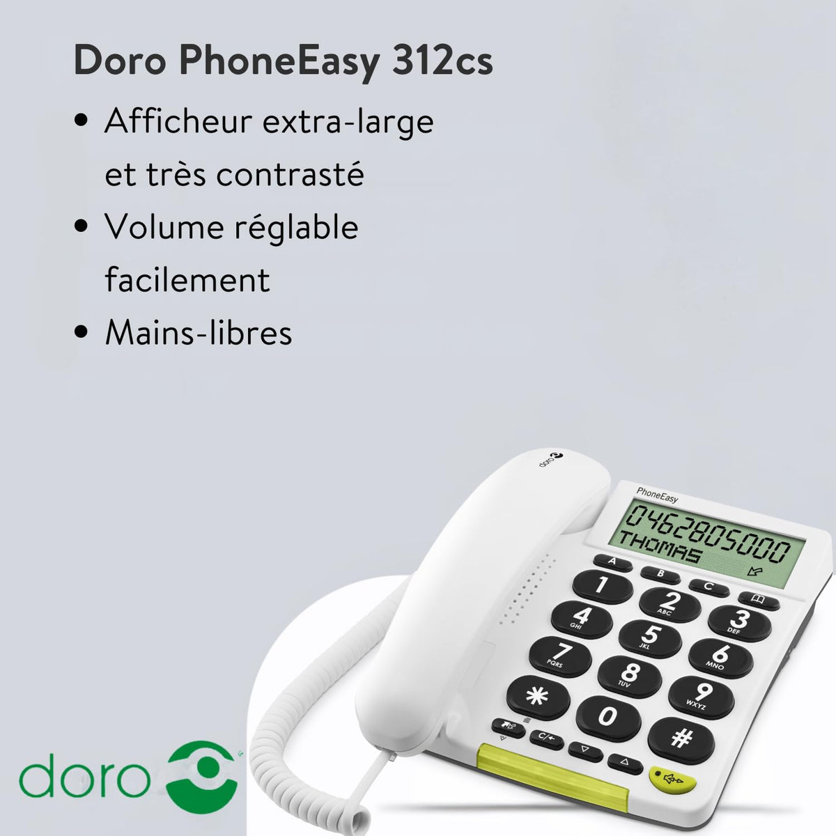Doro Phone Easy 312Cs/White
