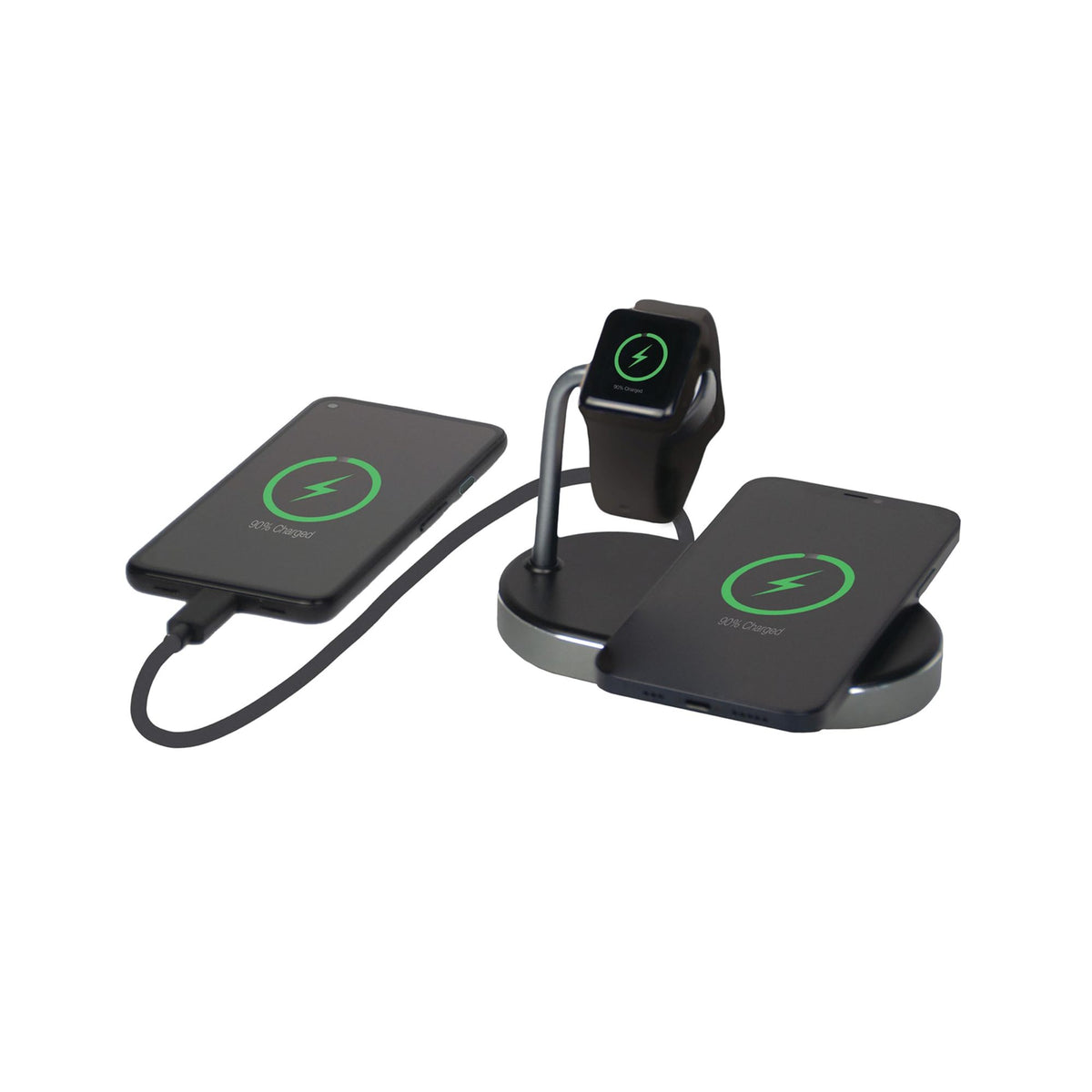 VERBATIM WCS-02 ALUMINIUM 3-IN-1 QI MFI WIRELESS + APPLE WATCH + QC 3.0 CHARGER WCF (P)