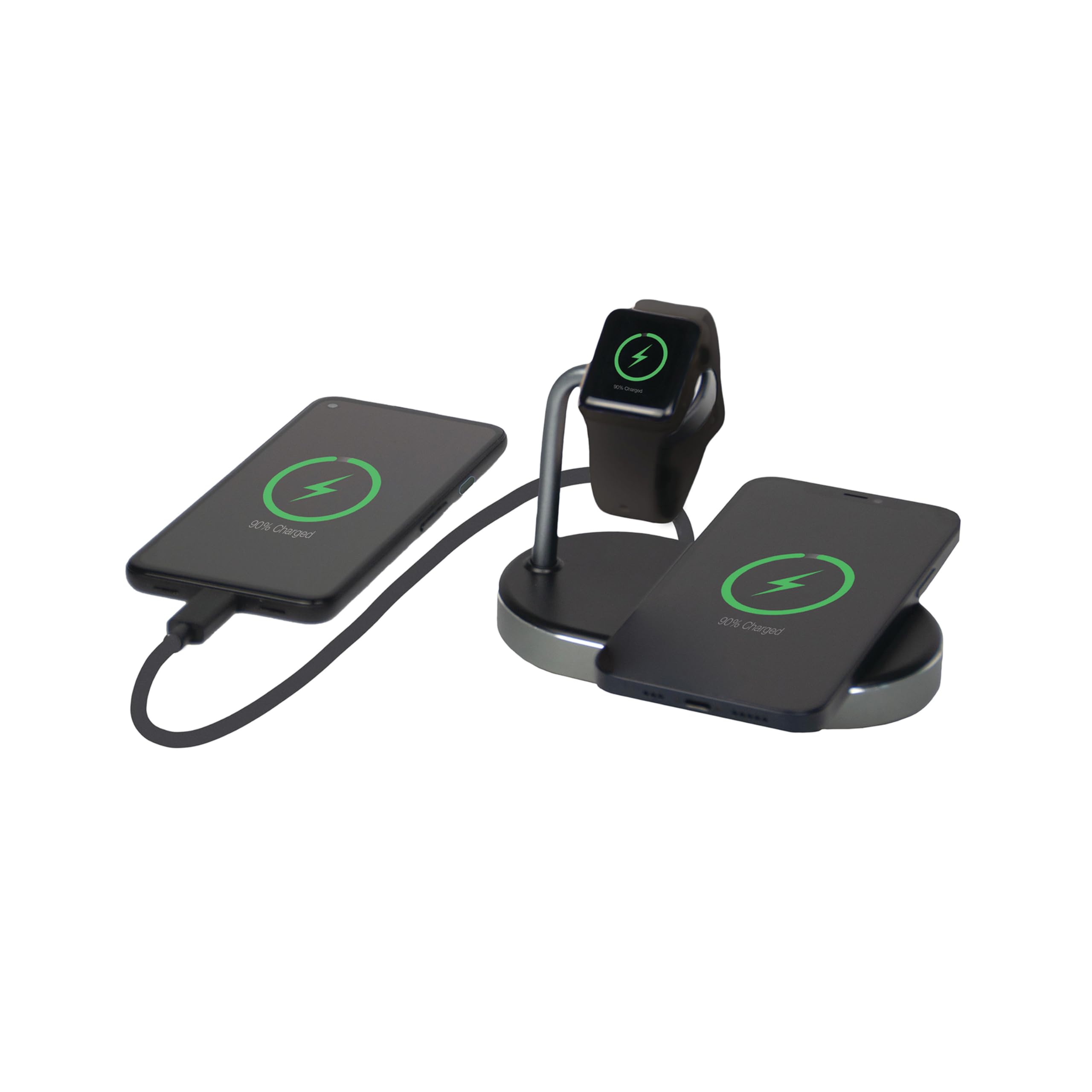 VERBATIM WCS-02 ALUMINIUM 3-IN-1 QI MFI WIRELESS + APPLE WATCH + QC 3.0 CHARGER WCF (P)