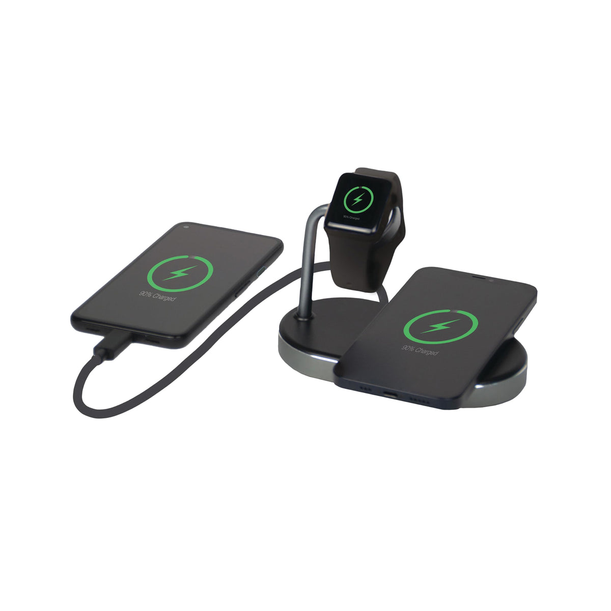 VERBATIM WCS-02 ALUMINIUM 3-IN-1 QI MFI WIRELESS + APPLE WATCH + QC 3.0 CHARGER WCF (P)