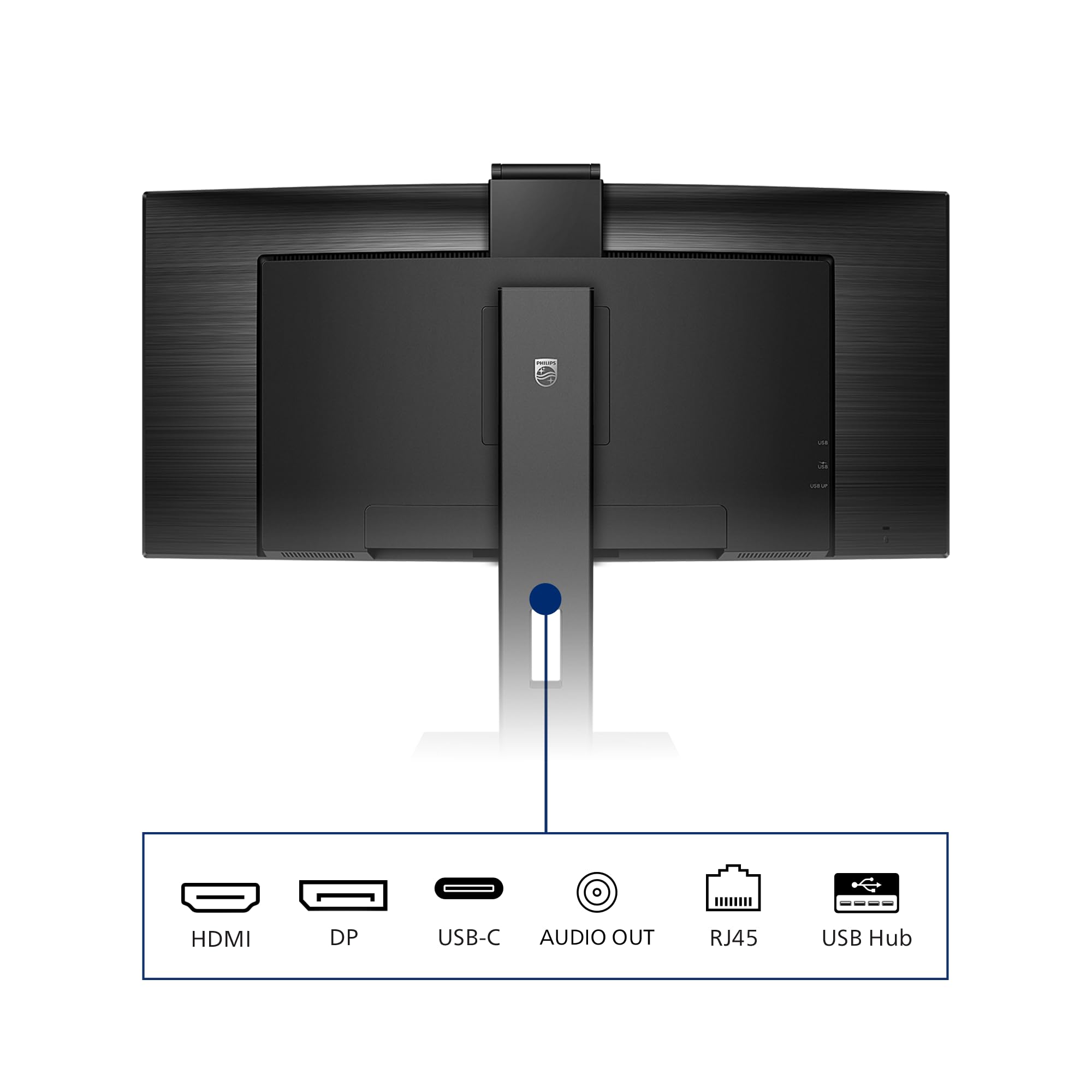 PHILIPS 346P1CRH/00 UWQHD, Curved, 34p, VA, Webcam, 100Hz, 4ms, Adaptive Sync, Docking USB-C, USB-C Port, DP, HDMI, Height adj. HP