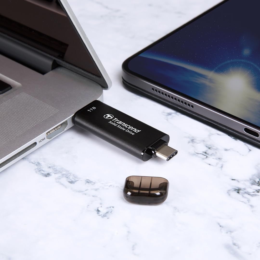 TRANSCEND ESD310C 256Go External SSD USB 10Gbps Type C/A