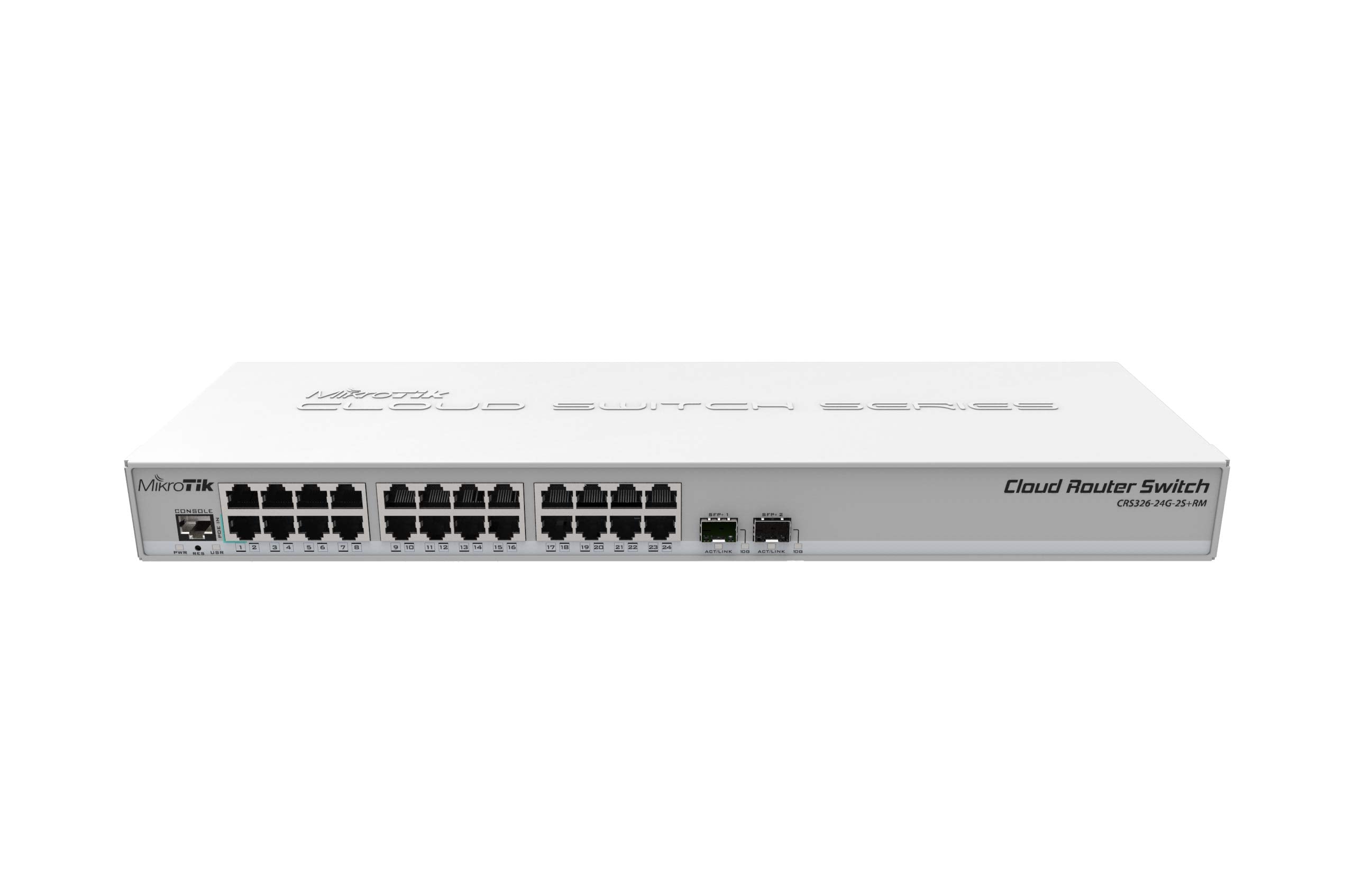 Mikrotik CRS326-24G-2S+RM commutateur réseau L2 Gigabit Ethernet (10/100/1000) Connexion Ethernet, supportant l'alimentation via ce port (PoE) Gris