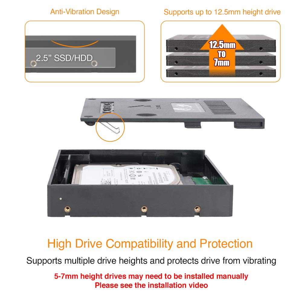 Convertisseur de DD et SSD 2.5" vers 3.5" - Fermeture Manu