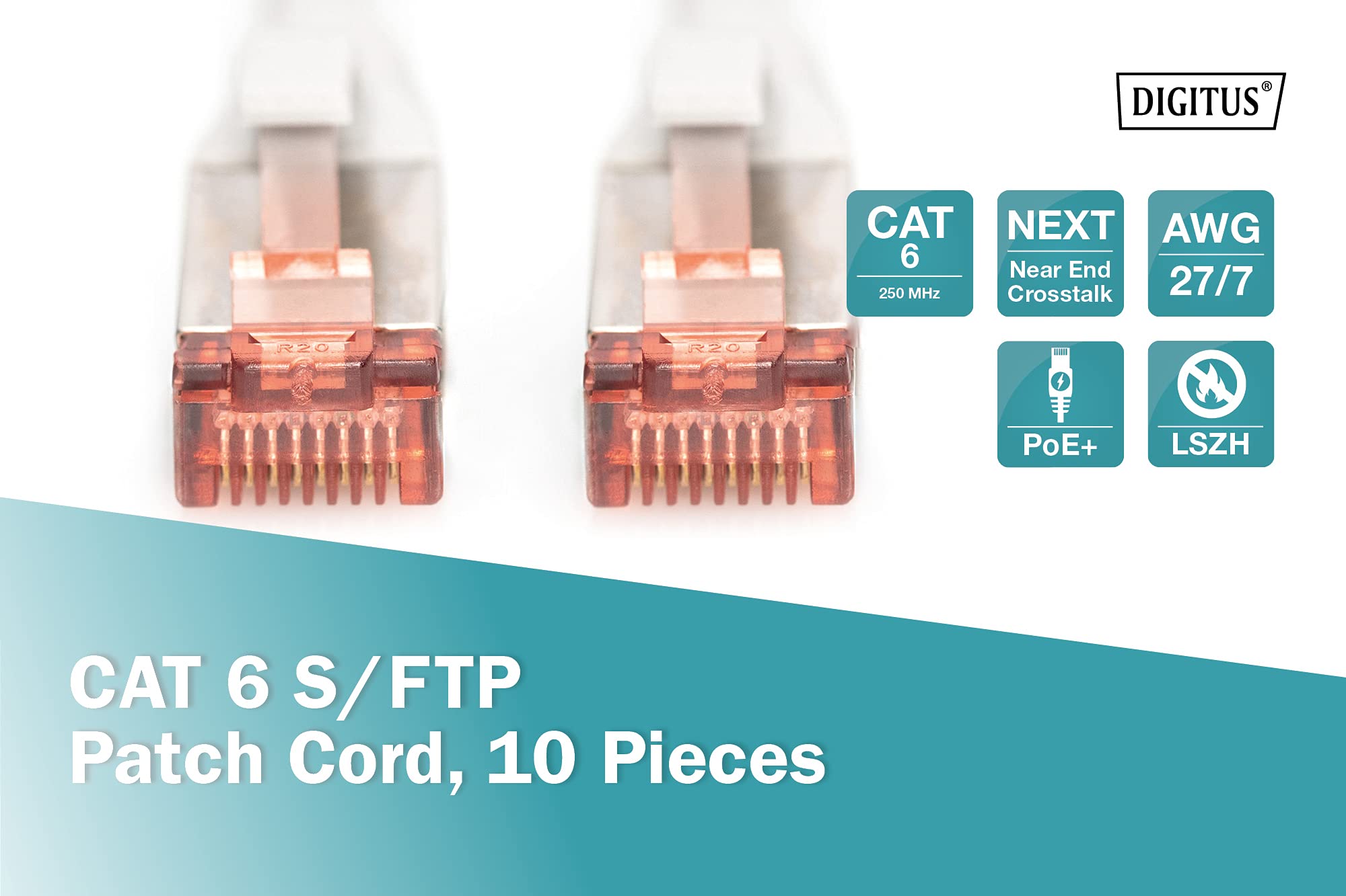Digitus DK-1644-005-10 câble de réseau Gris 0,5 m Cat6 S/FTP (S-STP)