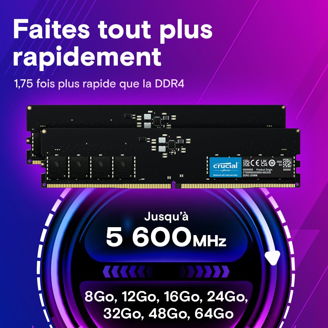 Module de mémoire Crucial CT32G56C46U5 32 Go 1 x 32 Go DDR5