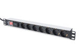 Digitus Bloc multiprise avec profilé en aluminium et interrupteur, prise électrique a contact de protection avec 7 sorties, câble d’alimentation de 2