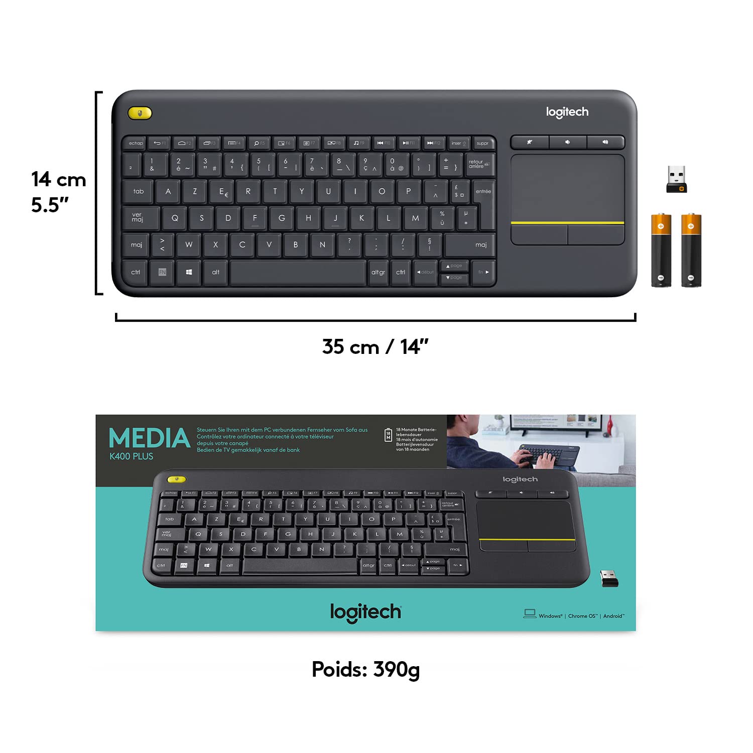 LOGI K400 plus Wireless Keyboard