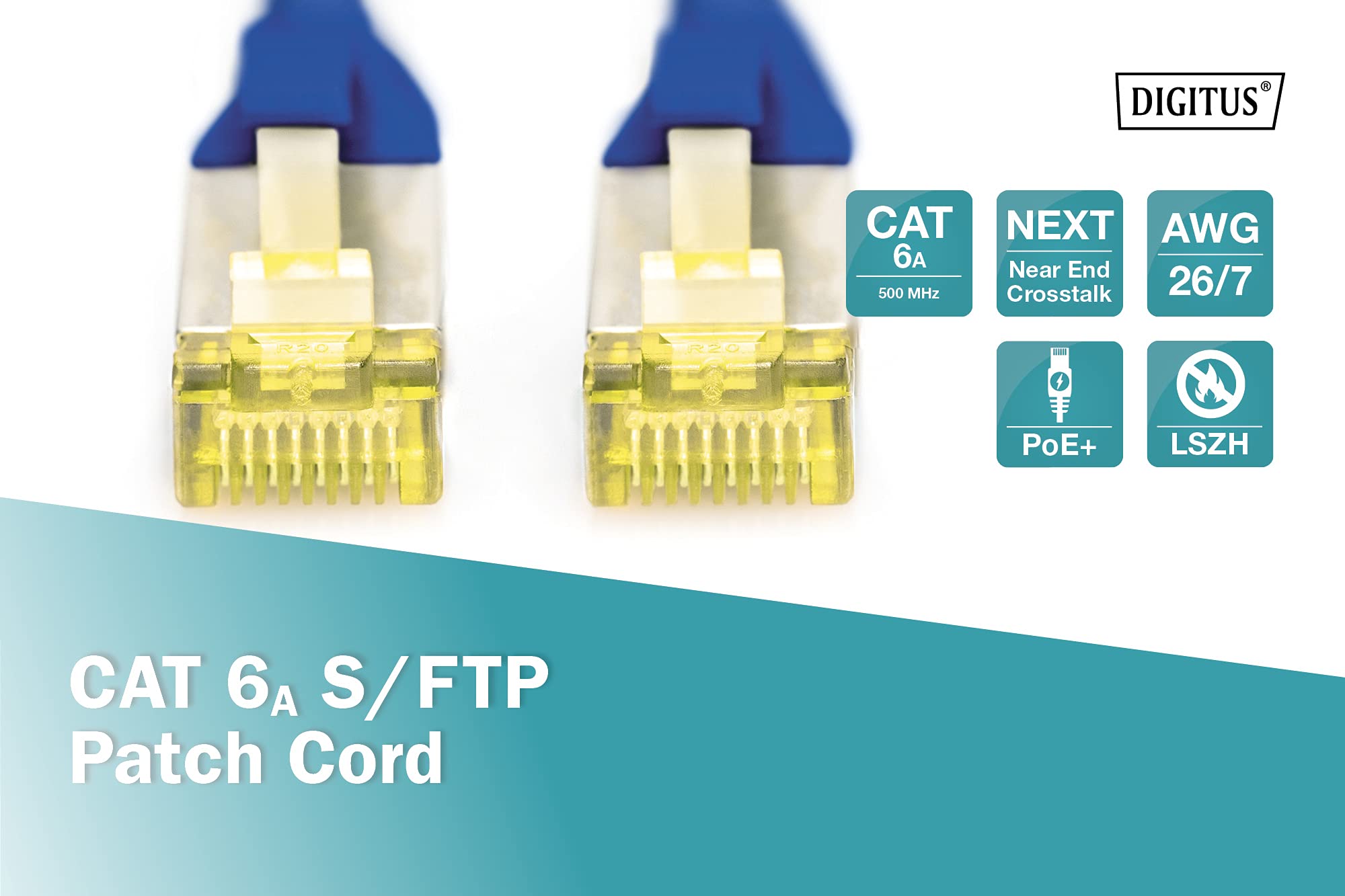 Digitus DK-1644-A-005/B câble de réseau Bleu 0,5 m Cat6a S/FTP (S-STP)