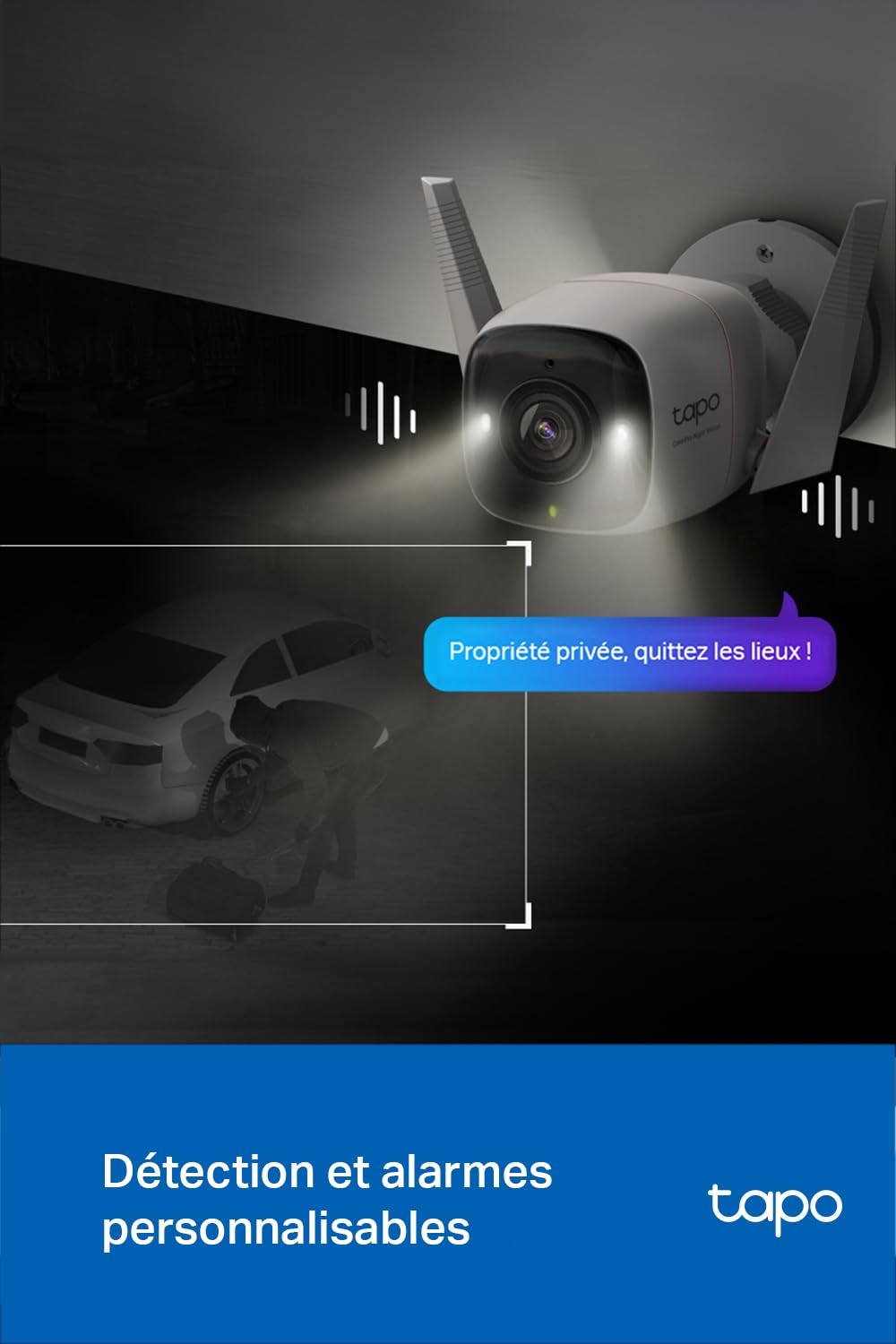 TP-LINK Outdoor Security Wi-Fi Camera 2K QHD 2688x1520 F1.0 2.4GHz 2T2R 2x External Antennas 1x Ethernet Port
