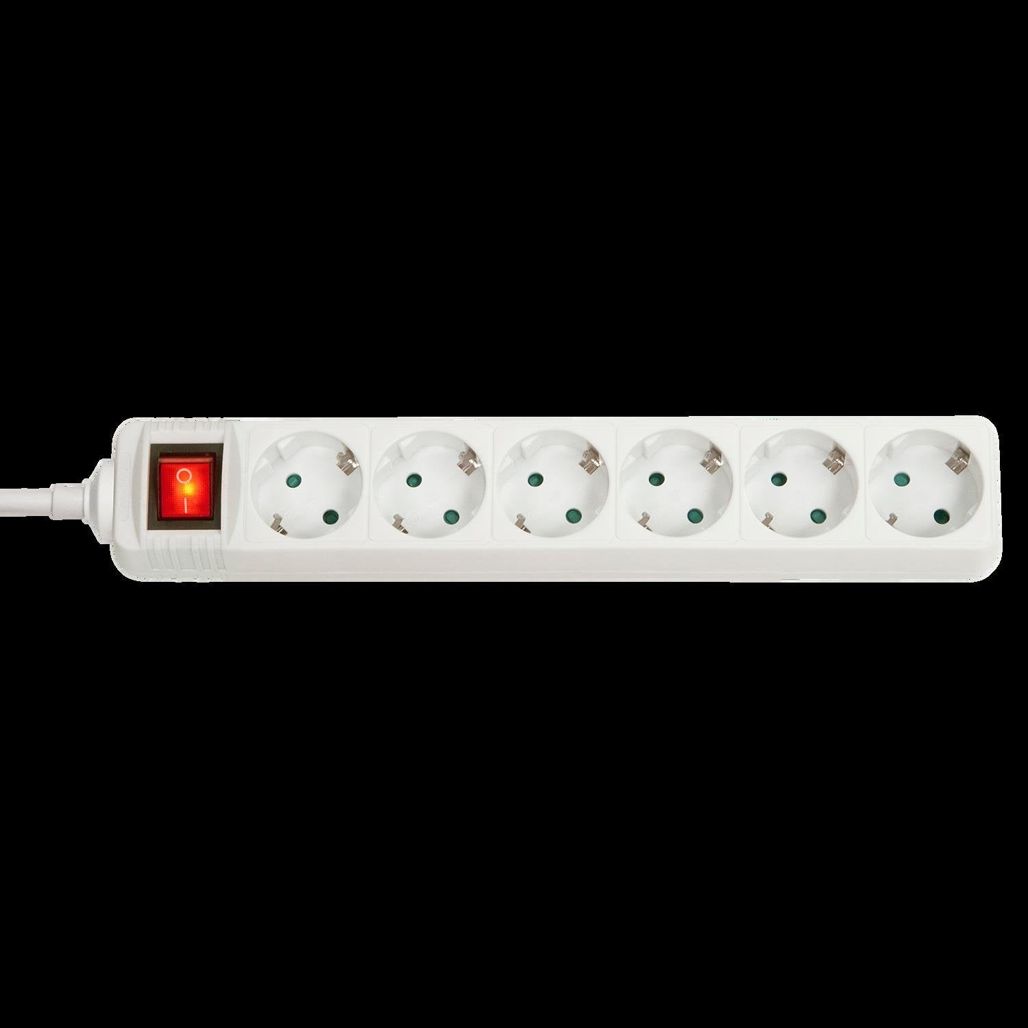 LINDY Mains 6 way gang socket with on/off switch