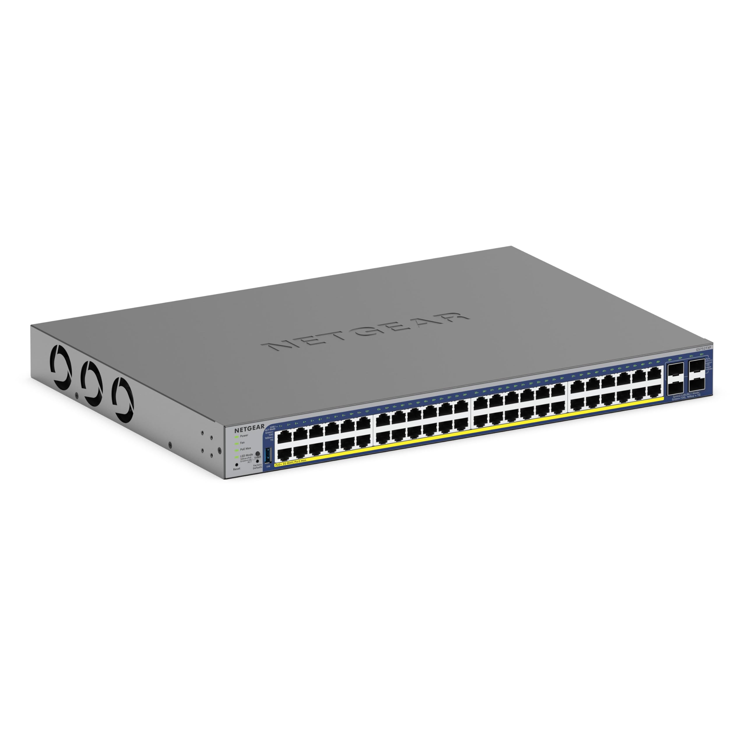 NETGEAR 48P GE POE+ Smart Switch W/10G SFP+ GS752TXPV3