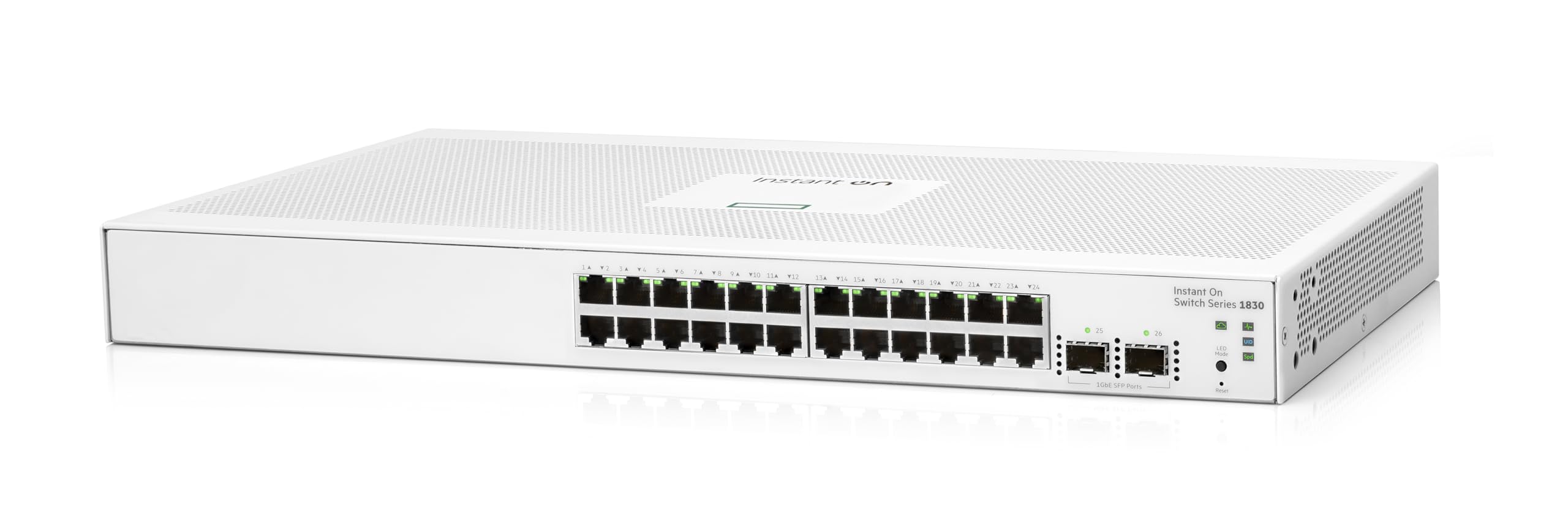 HPE Networking Instant On 1830 24G 2SFP Switch Commutateur intelligent 24 x 10/100/1000 + 2 x Gigabit SFP de bureau