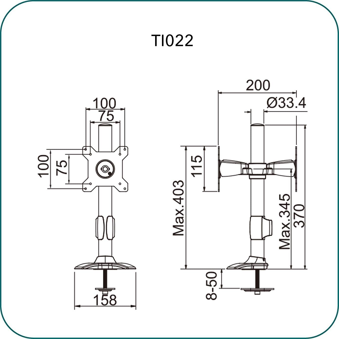AAVARA Support à fixer TI022 - 2 écrans