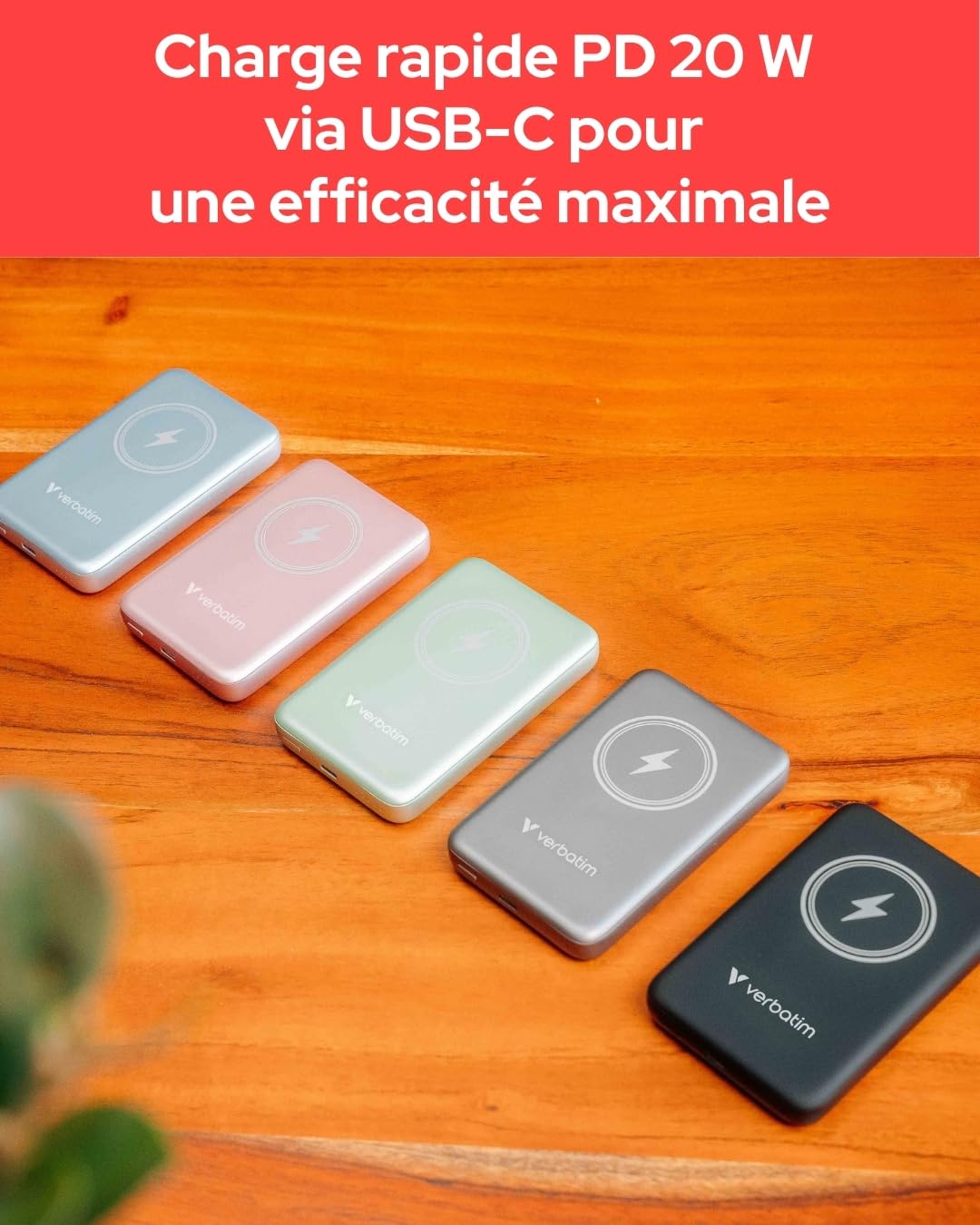 VERBATIM CHARGE N GO MAGNETIC WIRELESS POWER BANK 10000 BLUE WCF (P)