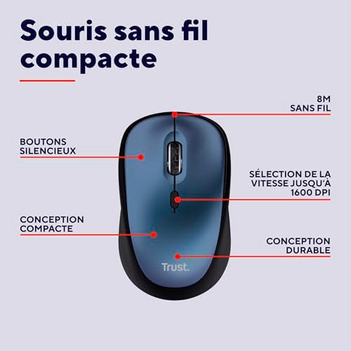 TRUST Souris sans fil compacte YVI+ ECO - Blue