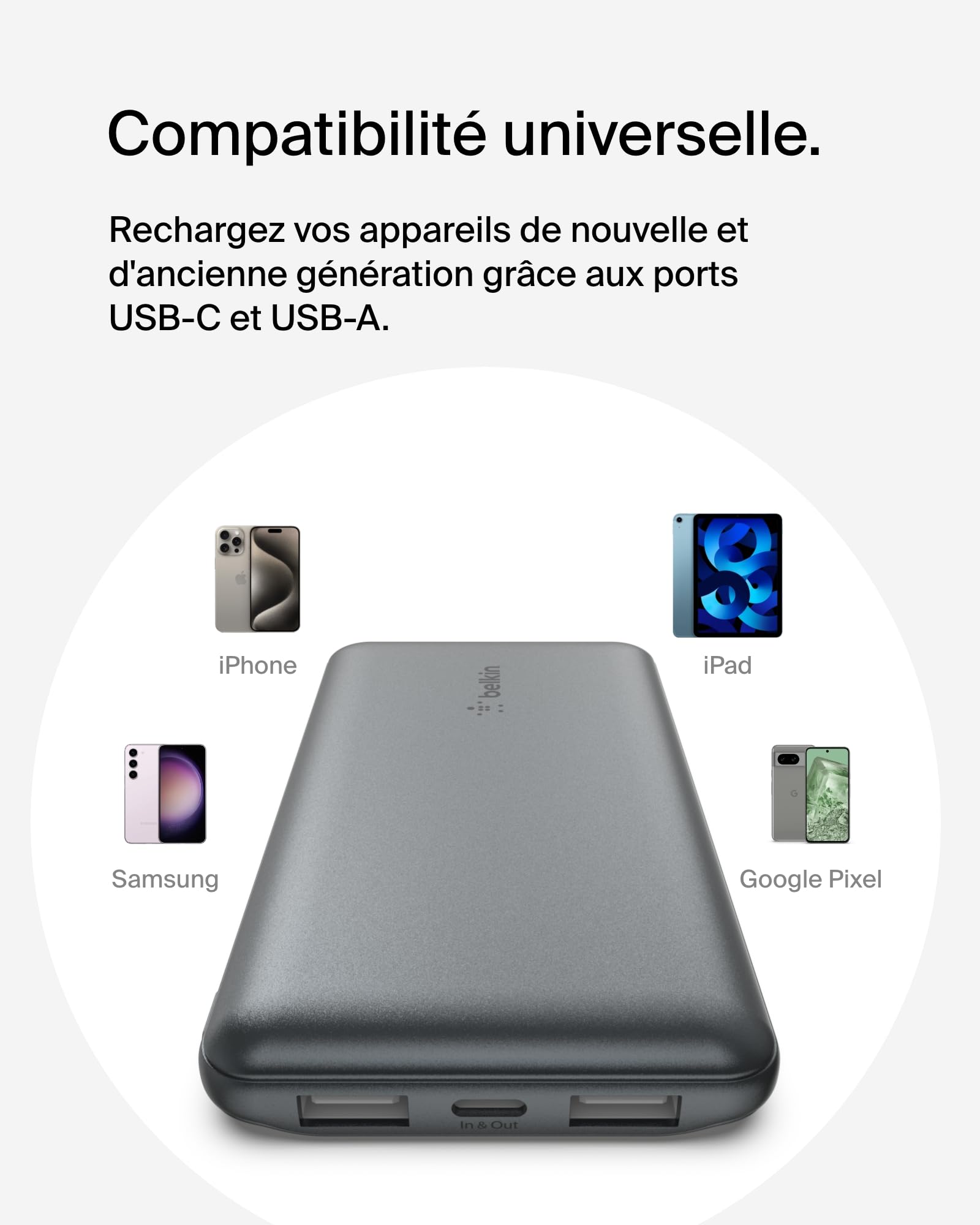 BELKIN 10k power bank 15w space grey