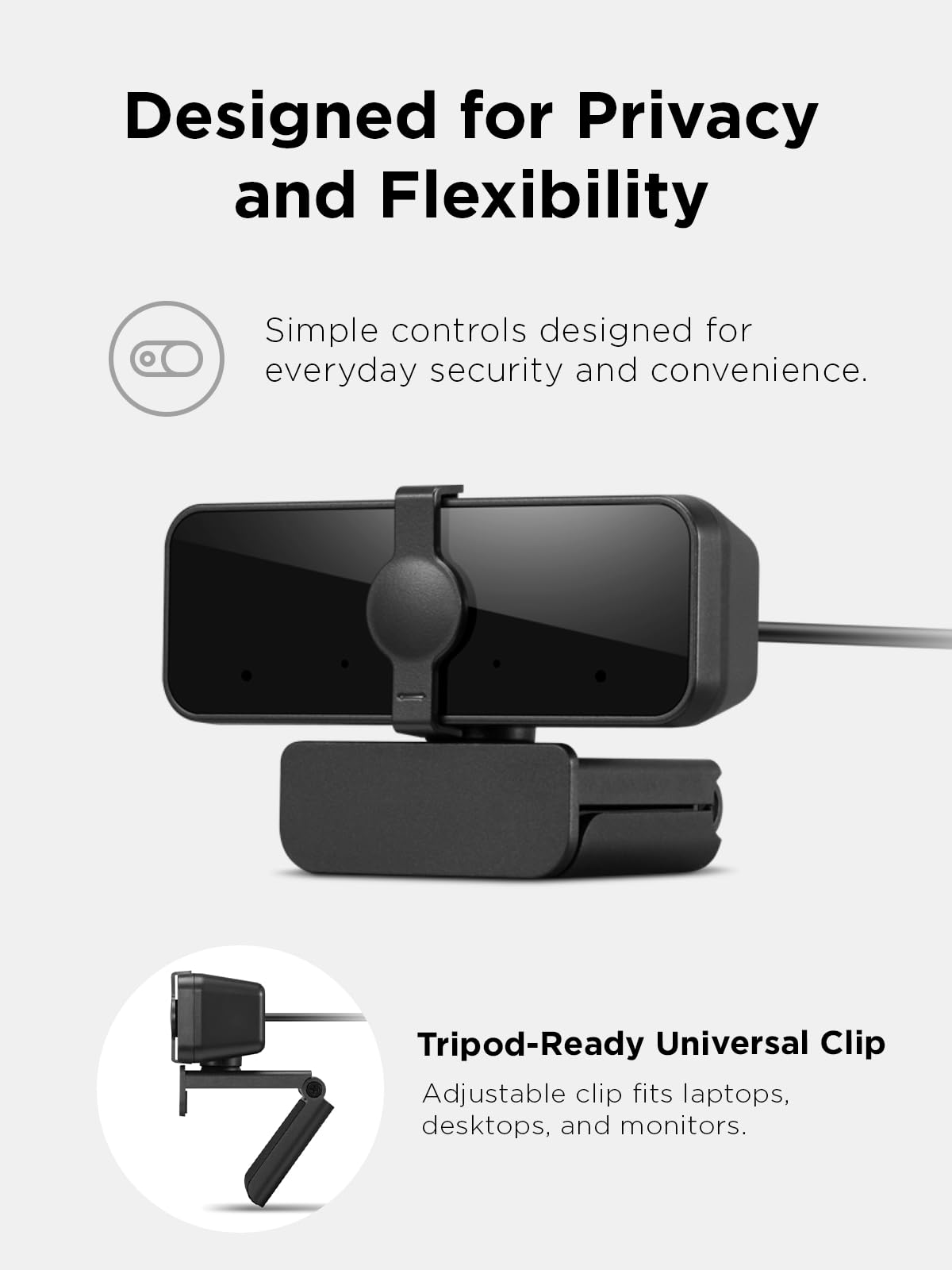 LENOVO Essential Webcam colour 1920 x 1080 1080p audio USB 2.0 MJPEG YUY2 DC 5 V
