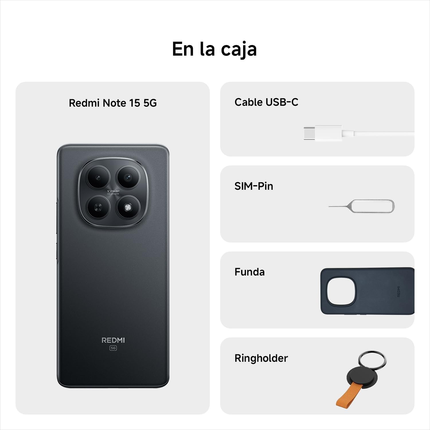 Xiaomi Redmi Note 15 5G (6.77'' - 256 Go, 8 Go RAM) Noir