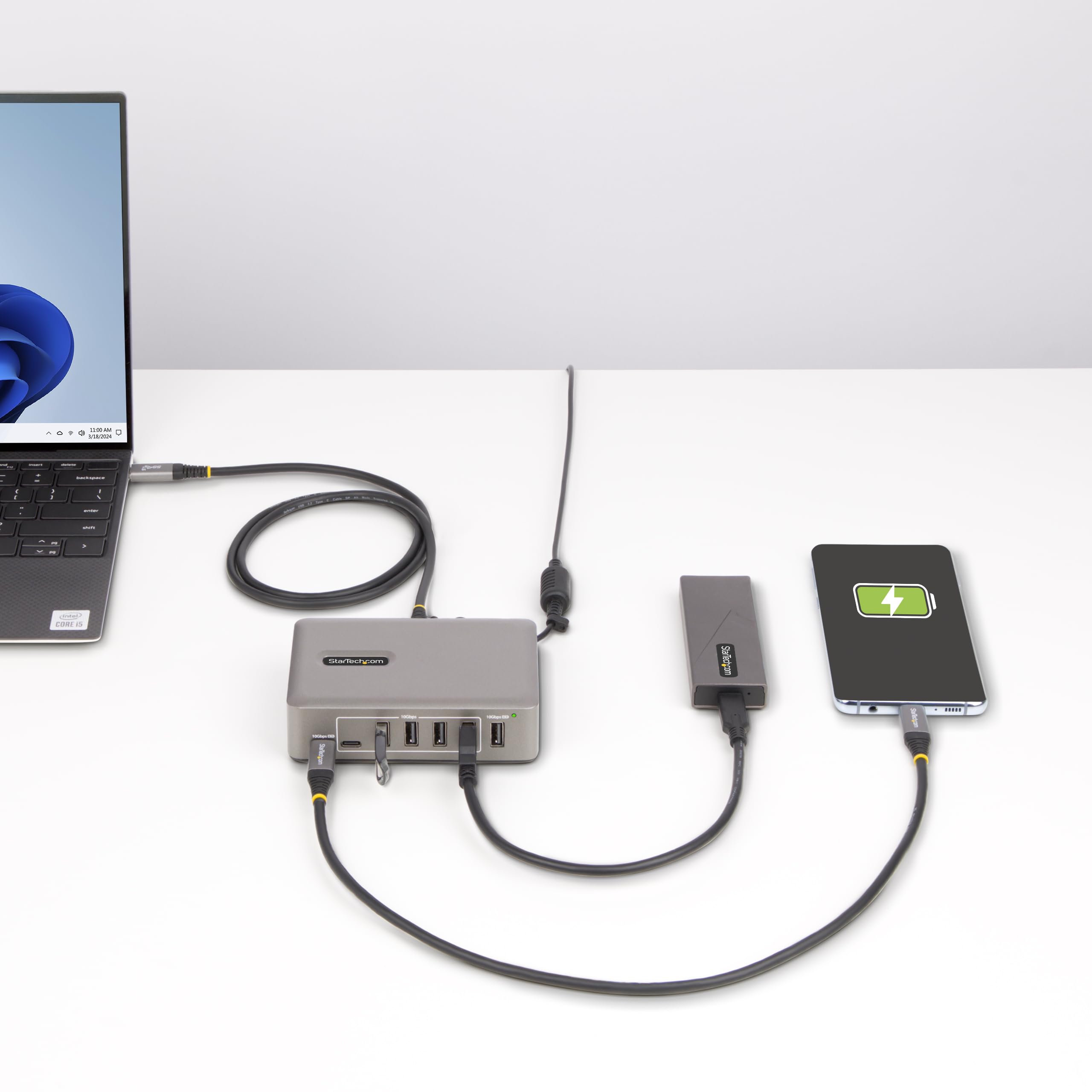 10-Port USB-C Hub Self-Powered 10Gbps