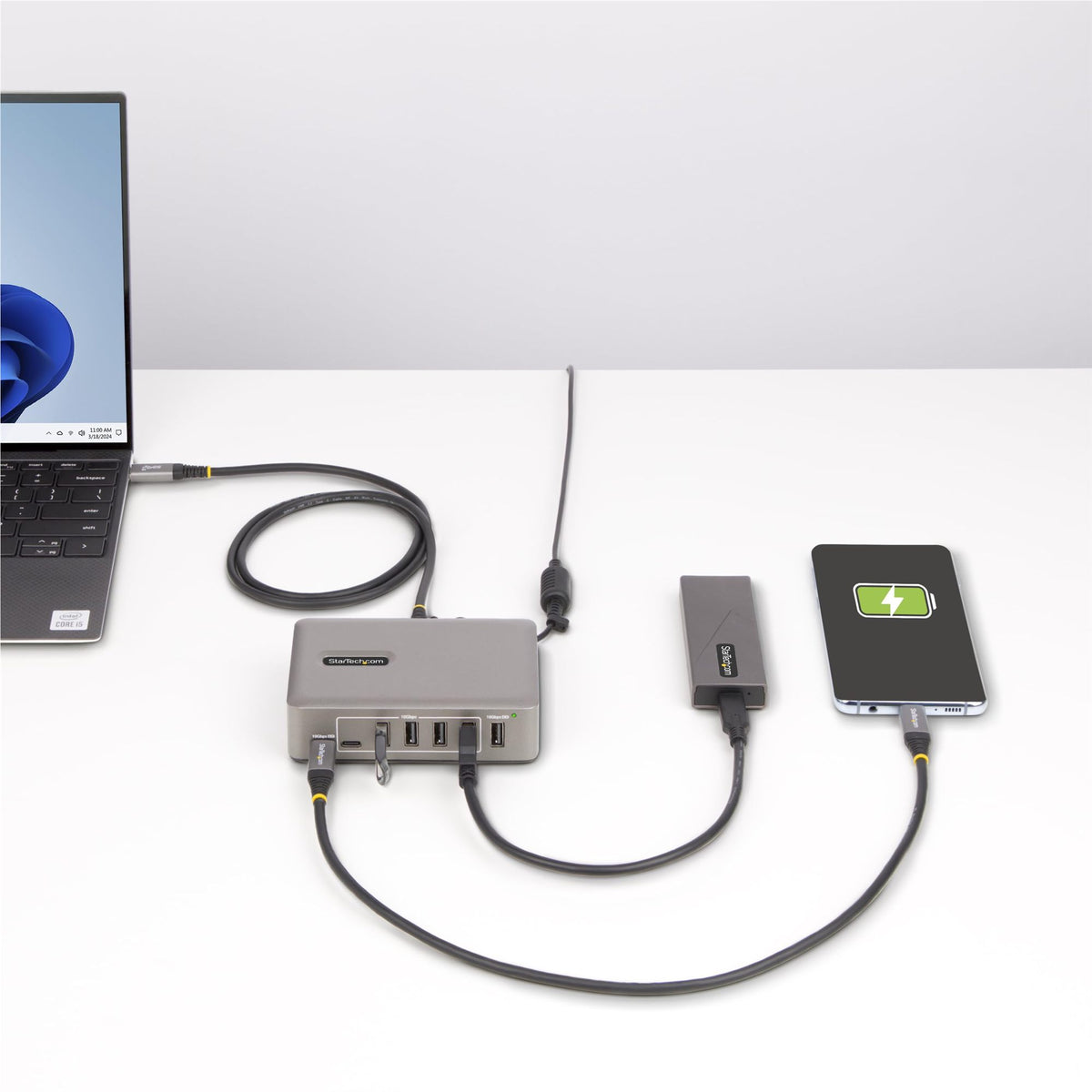10-Port USB-C Hub Self-Powered 10Gbps