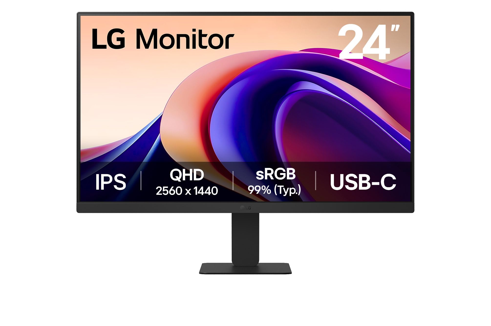 LG 24U631A-B Écran LCD - 24"  2560 x 1440 QHD @ 100 Hz - IPS - 250 cd/m² - 1000:1 - HDR10 - 5 ms - HDMI, USB-C