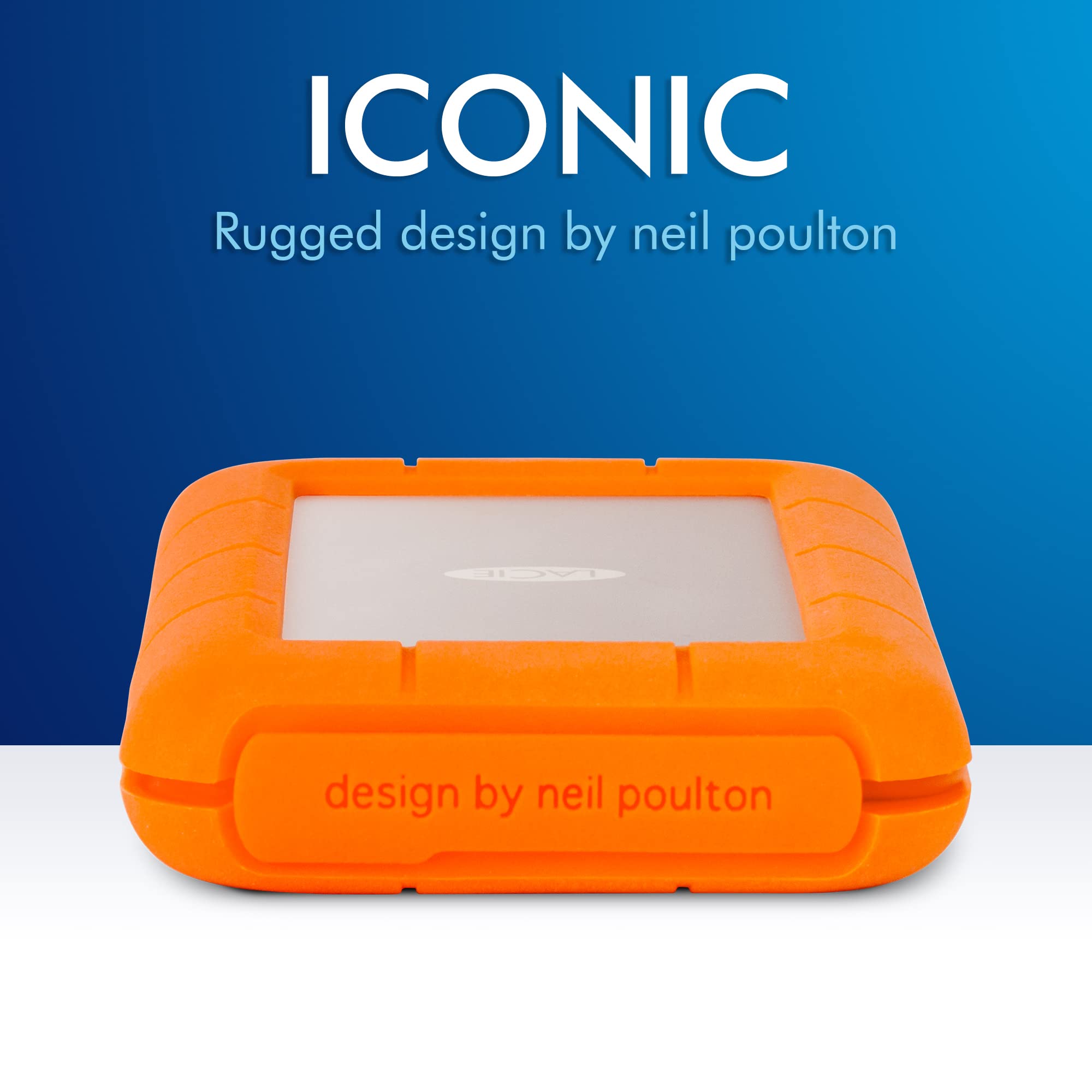 LACIE RUGGED 4To USB-C USB3.0 rÃ©sistant aux chutes. compressements et Ã  la pluie. utilisation tout terrain. orange