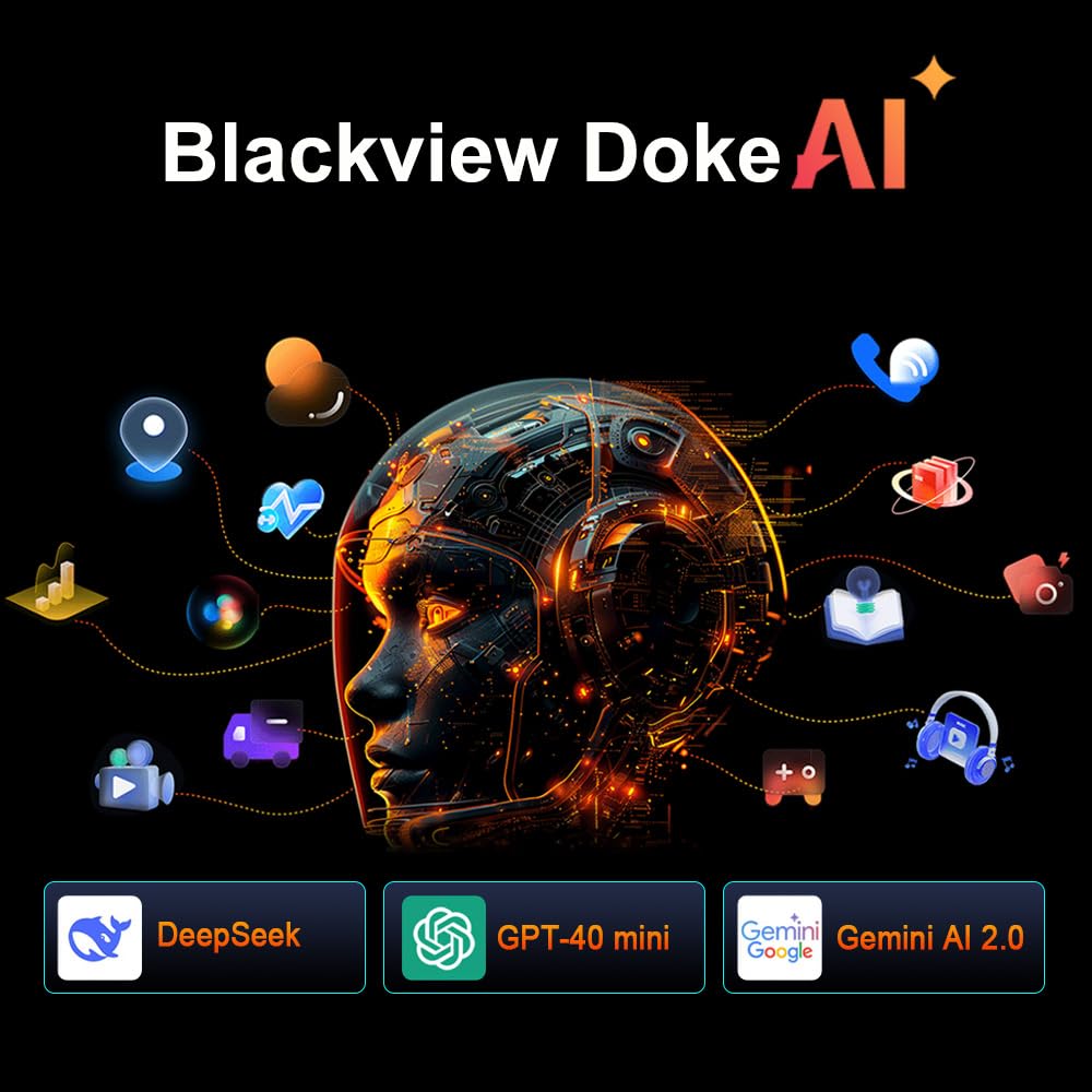 Blackview BL7000 (Doke IA - 5G - Écran 6.78'' - 256 Go, 8 Go RAM) Noir