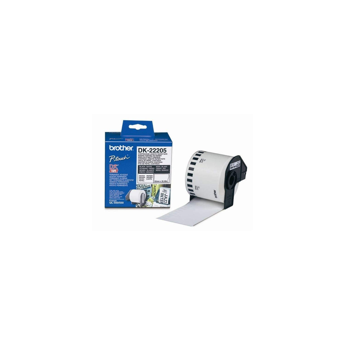 BROTHER P-TOUCH DK-22205 continue length  papier 62mm x 30.48m