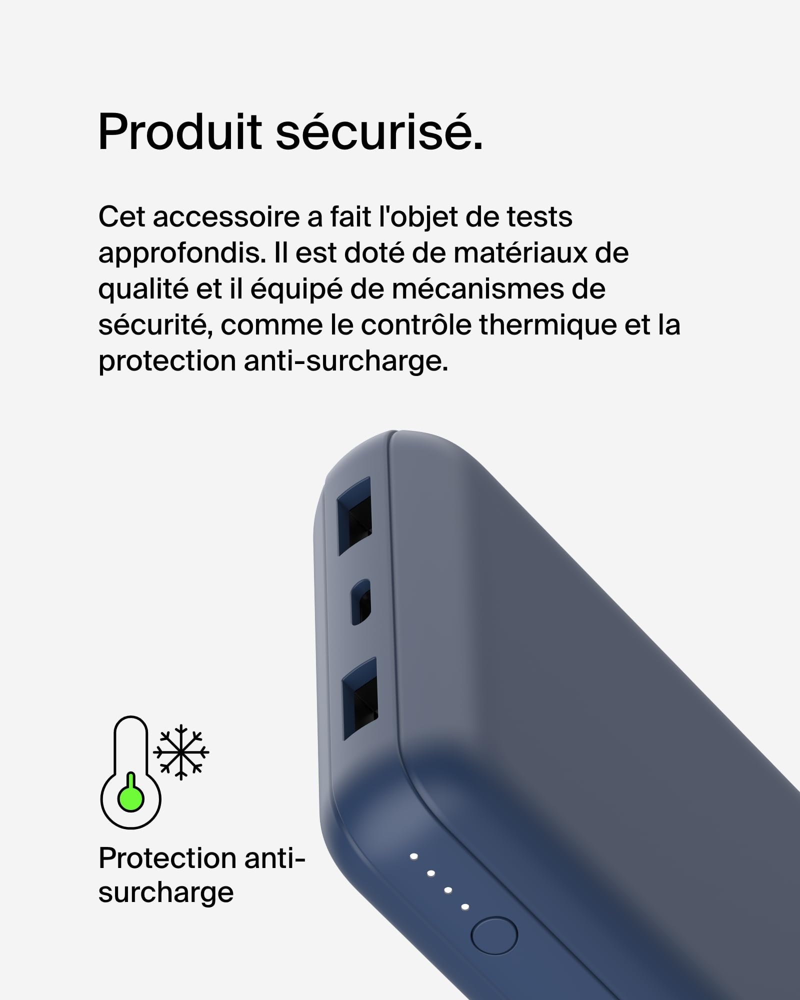 BELKIN Powerbank 20K 15W USB-C + 2 USB-A Bleu