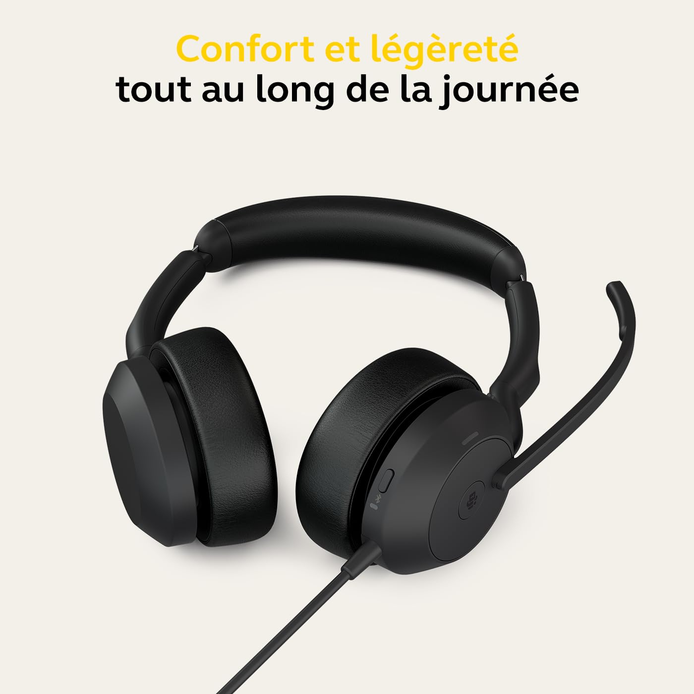 Jabra 25089-999-999 Evolve2 50 USB-A MS Casque Stéréo Noir Sans Fil et Filaire