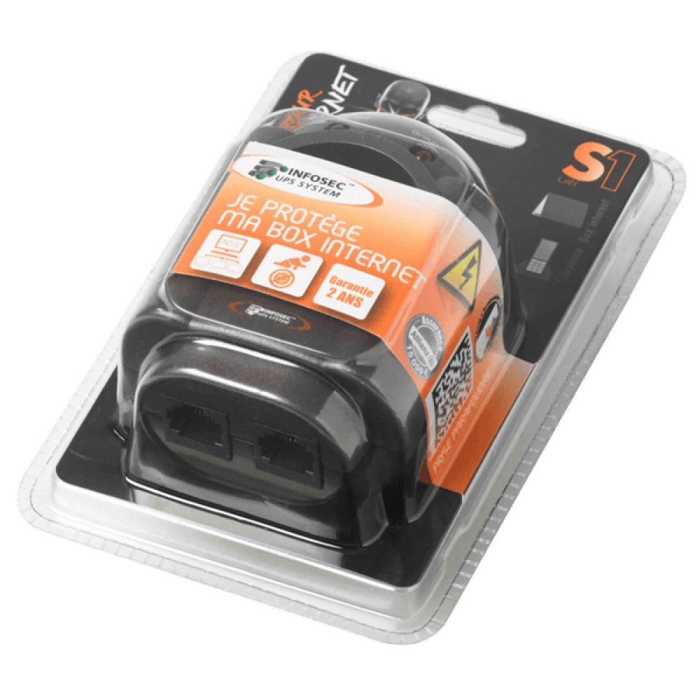 INFOSEC Prise S1 LAN parafoudre et surtension RJ45 1 prise