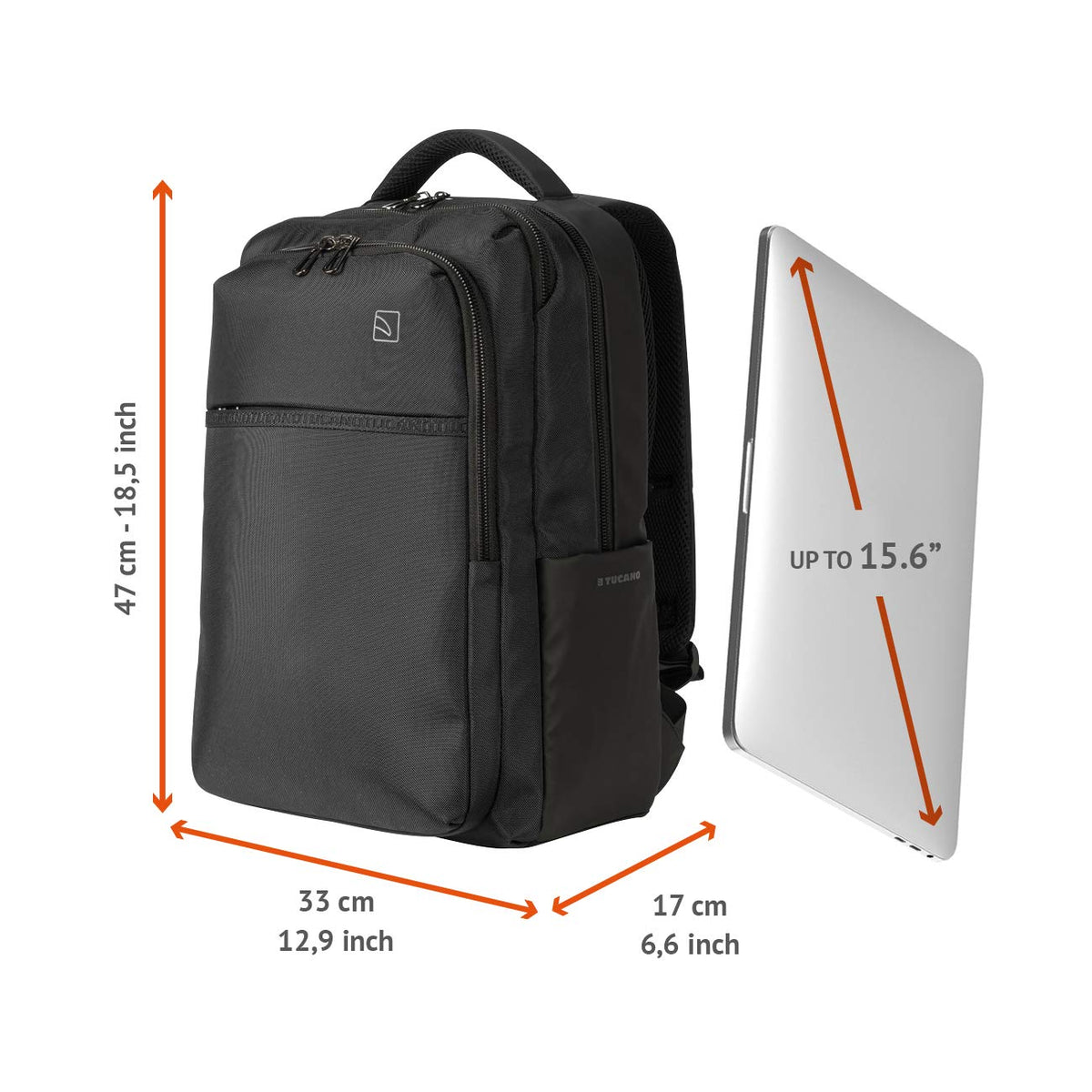 TUCANO Sac à dos Marte Gravity laptop 15,6" MacBook 16 noir