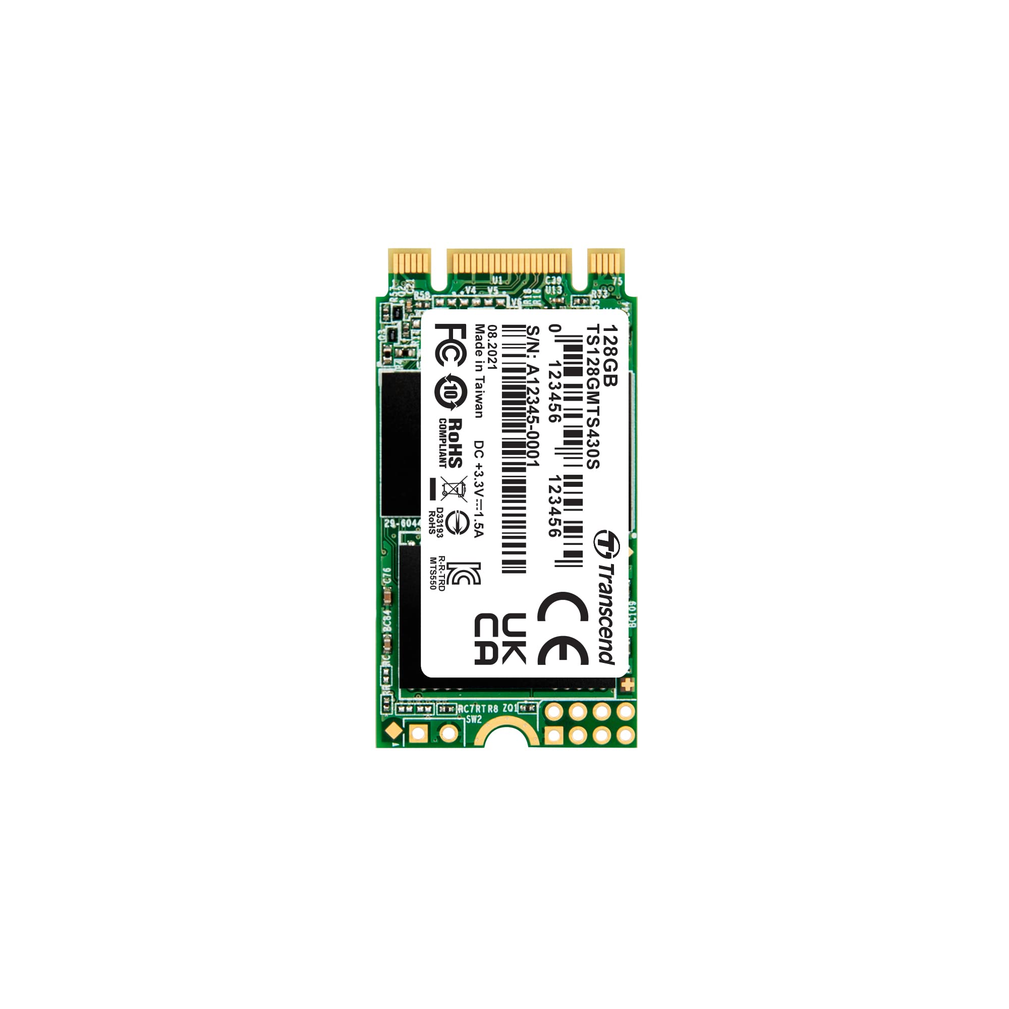 TRANSCEND 128Go M.2 2242 SSD SATA3 B+M Key TLC