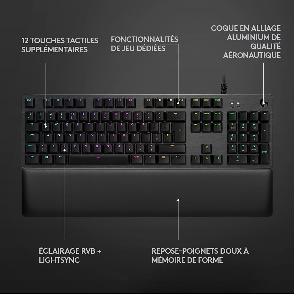 LOGITECH G513 Carbon Lightsync RGB Mechanical Gaming Keyboard GX Brown Carbon FRA Central