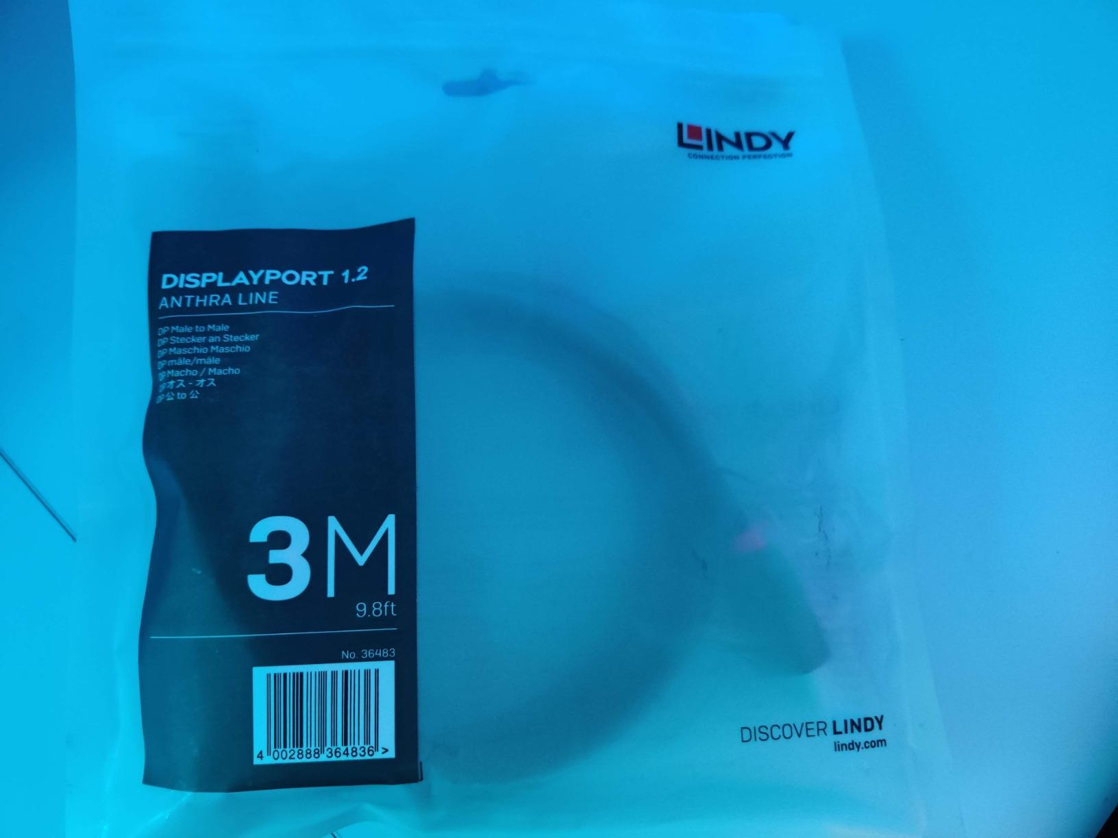 LINDY Câble DisplayPort 1.2 Anthra Line 3m